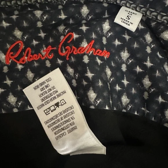 Robert Graham Stretch Contrast Long Sleeve Shirt Small Gently worn - Picture 5 of 5